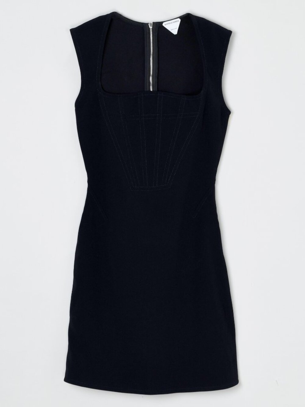 Bottega Veneta Black Technical Silk Corset Dress Resort 2021
